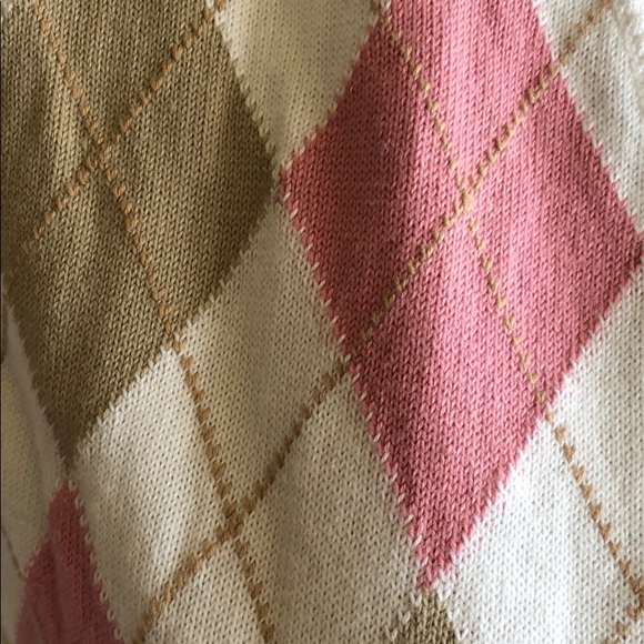Burberry Pink and White Argyle Wrap Sweater - Picture 10 of 16